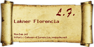 Lakner Florencia névjegykártya